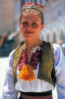 Girl of the area of Konavle in traditional costume. Click to enlarge the image.