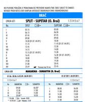 L'île de Brač en Croatie. Horaires des ferries. Cliquer pour agrandir l'image.