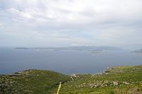 L'île de Korčula en Croatie. L'île de Korčula vue depuis la route d'Orebic. Cliquer pour agrandir l'image.
