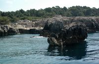 L'île de Lokrum en Croatie. Côte rocheuse. Cliquer pour agrandir l'image.