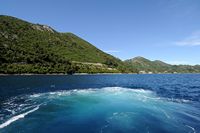L'île de Mljet en Croatie. Vue depuis catamaran. Cliquer pour agrandir l'image.