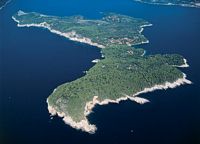 Les îles Élaphites en Croatie. Kolocep vue du ciel. Cliquer pour agrandir l'image.