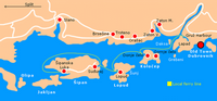 Chart of the Élaphites islands. Click to enlarge the image.