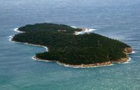 Les îles Élaphites en Croatie. Île de Ruda vue du ciel. Cliquer pour agrandir l'image.
