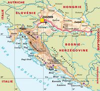 Informations touristiques sur la Croatie. Carte. Cliquer pour agrandir l'image.