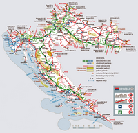 Carte routièrede Croatie. Cliquer pour agrandir l'image.
