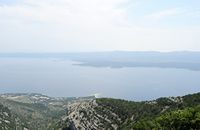 Gesehen auf dem Kanal von Hvar seit Vidova Gora. Klicken, um das Bild zu vergrößern.
