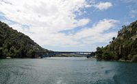 Le parc national de la Krka en Croatie. Le pont de la route de Šibenik à Kistanje. Cliquer pour agrandir l'image.