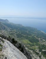 Le parc naturel du Biokovo en Croatie. La bande côtière du Biokovo. Cliquer pour agrandir l'image.
