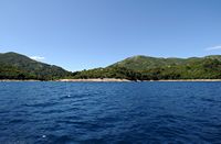 Pelješac seen since the catamaran of Mljet. Click to enlarge the image.