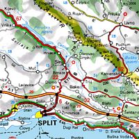 Roadmap of the area of Cetina. Click to enlarge the image.