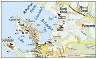 Le village de Cavtat en Croatie. Plan. Cliquer pour agrandir l'image.