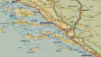 Le village de Drvenik en Croatie. Situation. Cliquer pour agrandir l'image.