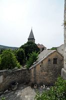 Le village de Škrip, île de Brač en Croatie. La vue depuis le palais Radojković. Cliquer pour agrandir l'image.
