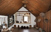 Le village de Škrip, île de Brač en Croatie. Ustensiles ménagers au Musée de Brač. Cliquer pour agrandir l'image.