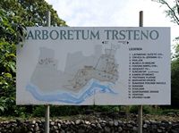 Le village de Trsteno en Croatie. Plan de l'arboretum. Cliquer pour agrandir l'image.