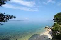 La ville de Baška Voda en Croatie. La promenade côtière au sud de Baška Voda. Cliquer pour agrandir l'image.
