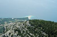 Der Strand von Zlatni Rat, der seit Vidova Gora. Klicken, um das Bild zu vergrößern.