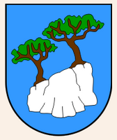 La ville de Brela en Croatie. Écusson de Brela. Cliquer pour agrandir l'image.