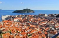 Les fortifications de Dubrovnik en Croatie. Fortifications du nord. Ville close vue depuis minceta. Cliquer pour agrandir l'image.