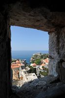 Les fortifications de Dubrovnik en Croatie. Fortifications du nord. Fortifications de l'ouest vues depuis la forteresse Minceta. Cliquer pour agrandir l'image.