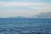 La ville de Dubrovnik en Croatie. Dubrovnik vue depuis le bateau de Cavtat. Cliquer pour agrandir l'image.