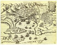 La ville de Makarska en Croatie. Carte de Comocio. Cliquer pour agrandir l'image.