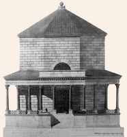 Reconstitution of the mausoleum of the Palace of Diocletian by Ernest Hébrard. Click to enlarge the image.
