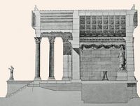 Reconstitution of the mausoleum of the Palace of Diocletian by Ernest Hébrard. Click to enlarge the image.