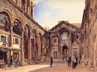 The hall of the Palace of Diocletian (watercolour of Rudolf von Alt, 1841). Click to enlarge the image.