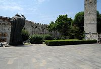 The wall of the north of the palace of Diocletian to Split. Click to enlarge the image.