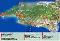 Tourist plan of the peninsula of Marjan to Split. Click to enlarge the image.