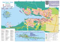 La ville de Stari Grad, île de Hvar en Croatie. Plan de la ville de Stari Grad (auteur Ori). Cliquer pour agrandir l'image.