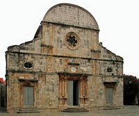 La ville de Stari Grad, île de Hvar en Croatie. L'église Saint-Étienne de Stari Grad (auteur Chippewa). Cliquer pour agrandir l'image.