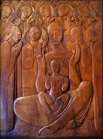 Ein Flachrelief der Kapelle Heilige-Kreuz an Kastelet (Autor Rosa Klein). Klicken, um das Bild in Flickr zu vergrößern (neue Nagelritze).