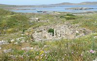 Le mont Cynthe à Délos en Grèce. Quartier de l'Inopos. Cliquer pour agrandir l'image dans Adobe Stock (nouvel onglet).