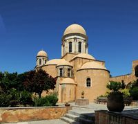 Le monastère d'Agia Triada en Crète. L'abside de l'église. Cliquer pour agrandir l'image dans Adobe Stock (nouvel onglet).