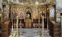 Le monastère d'Agia Triada en Crète. Iconostase de l'église. Cliquer pour agrandir l'image dans Adobe Stock (nouvel onglet).