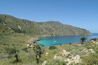 Le village de Vamos en Crète. La crique d'Omprosgialos. Cliquer pour agrandir l'image dans Adobe Stock (nouvel onglet).