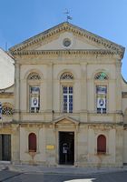 Le sud de la vieille ville de Corfou. Façade de la cathédrale catholique. Cliquer pour agrandir l'image dans Adobe Stock (nouvel onglet).