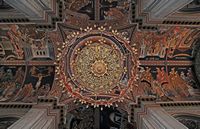 Le sud de la ville d’Héraklion en Crète. Plafond de l'église Saint-Ménas. Cliquer pour agrandir l'image dans Adobe Stock (nouvel onglet).