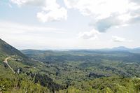 Le château Saint-Ange (Angelókastro) à Corfou. Le nord de l'île vu depuis Angelokastro. Cliquer pour agrandir l'image dans Adobe Stock (nouvel onglet).