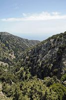 La ville de Sfakia en Crète. Les gorges d'Imbros vues depuis la route. Cliquer pour agrandir l'image dans Adobe Stock (nouvel onglet).