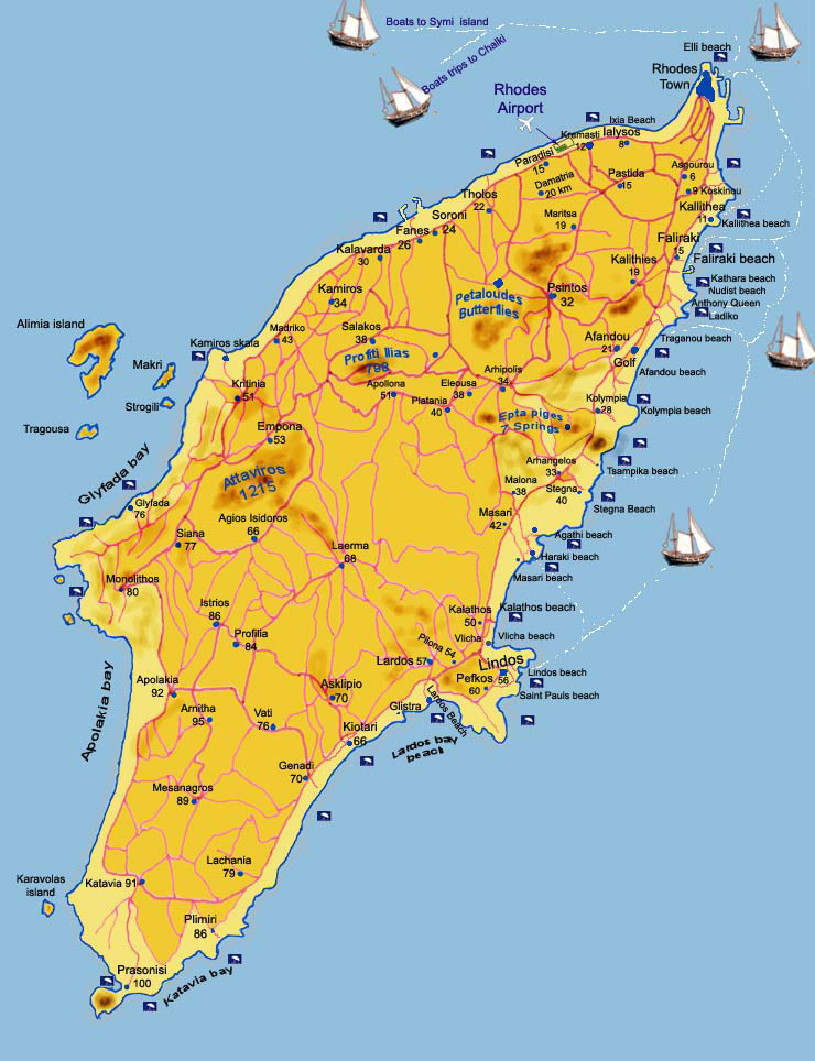 Infos Sur Carte Touristique Ile De Rhodes Vacances Arts Guides