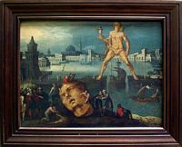 Peinture Le Colosse de Rhodes de Louis de Caullery. Cliquer pour agrandir l'image.