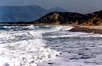 La côte occidentale de Rhodes. Cliquer pour agrandir l'image.