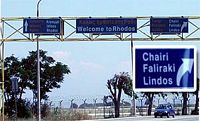 La côte orientale de Rhodes. Cliquer pour agrandir l'image.