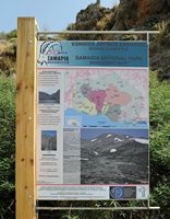 Le village d’Agia Roumeli en Crète. Carte des zones protégées du parc national. Cliquer pour agrandir l'image.