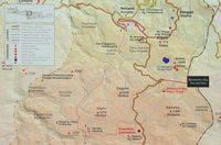 Le massif du Psiloritis en Crète. Carte du Parc naturel du Psiloritis. Cliquer pour agrandir l'image.