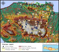 Le massif du Psiloritis en Crète. Points d'intérêt géologiques du Psiloritis (auteur Géoparc du Psiloritis). Cliquer pour agrandir l'image.